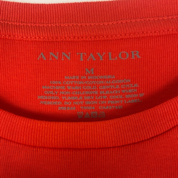 NWOT Ann Taylor Orange Red Long-sleeve T-shirt Size Medium - Picture 5 of 6